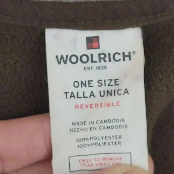 Woolrich Reversible Plaid Poncho Cape One Size Polyester Brown/Green  7CT - Picture 4 of 6